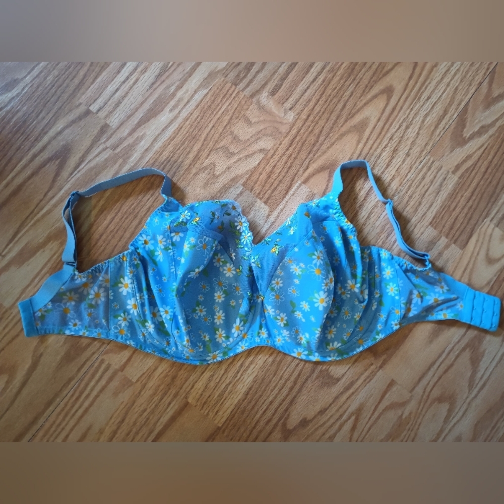 Floral Blue Bra
